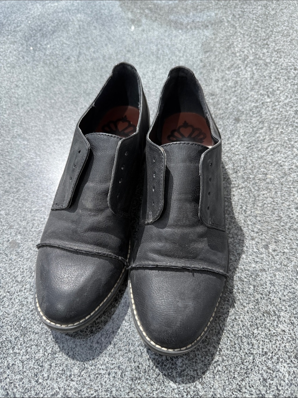 Women’s Black Slip by-On Leather Dress Shoes